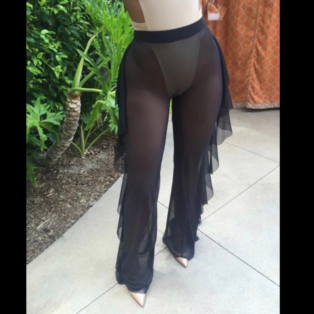 Mesh See Through Beach Cover Up Festival Pants - Picture 2 of 2